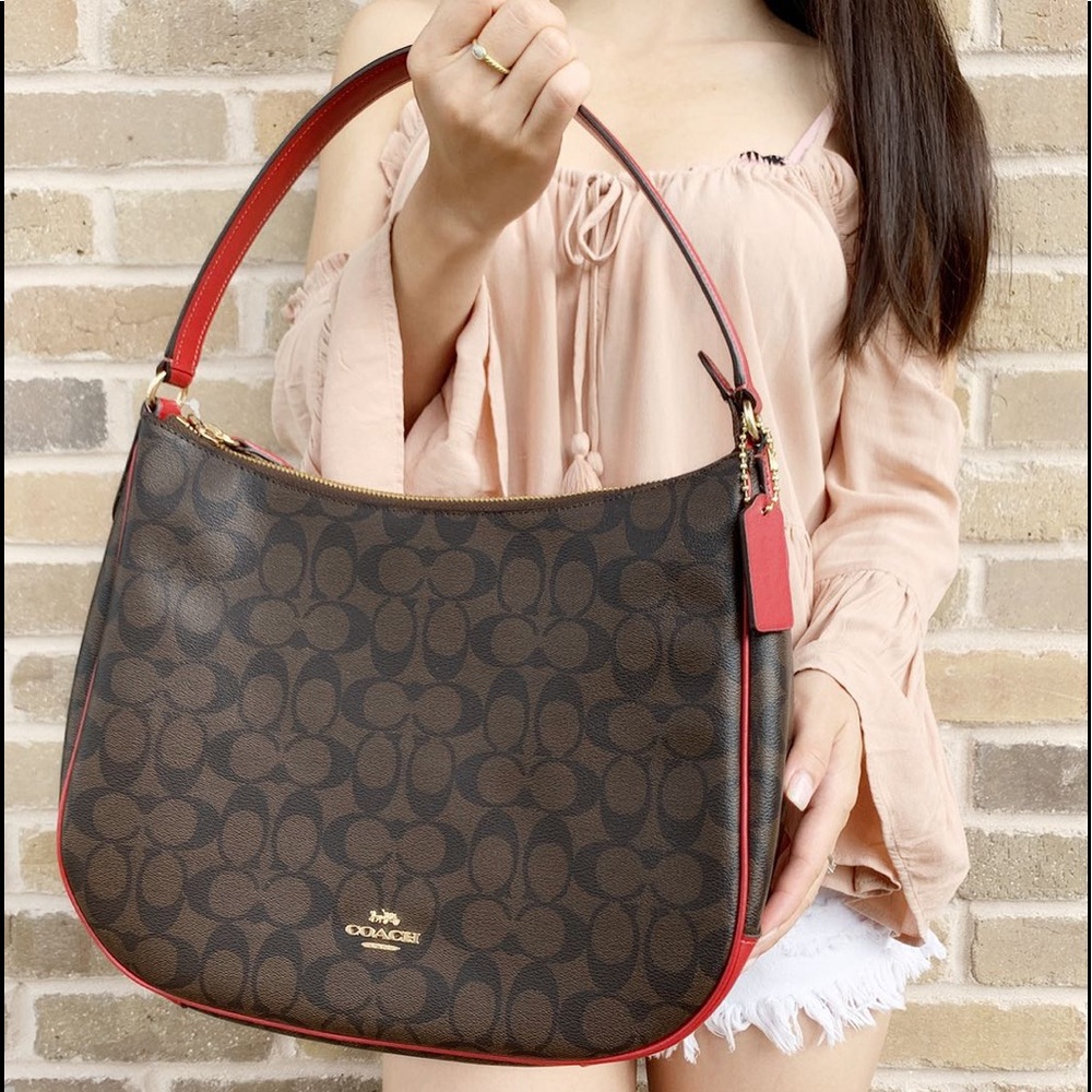 Gaby’sBags👜💕-NWT Coach Hobo Signature Red - Picture 2 of 5